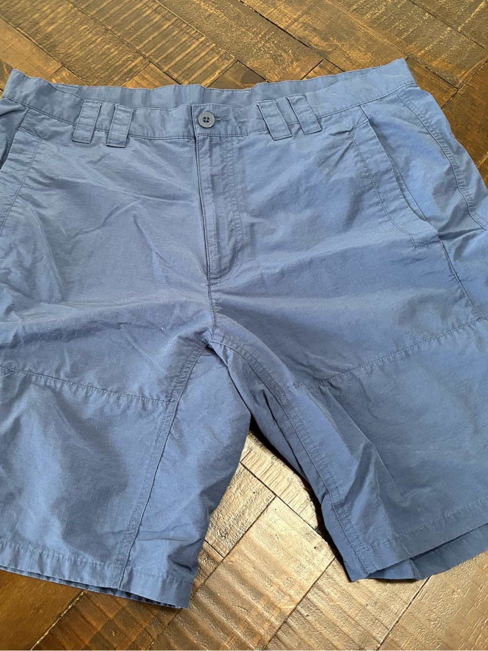 Columbia PFG Omni Shade Shorts Mens 36 Blue Cargo Nylon Blend 9" Inseam Active
